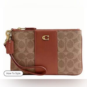 Coach Small Signature Canvas Wristlet